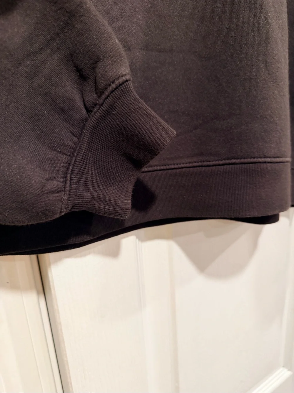 NWOT J.Crew Size S Black Gray Gold Button Shoulder Sweatshirt Crewneck Pullover